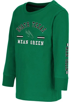Colosseum North Texas Mean Green Toddler Kelly Roof Top Long Sleeve T-Shirt