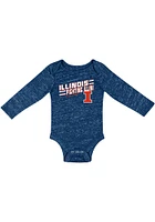 Colosseum Illinois Fighting Illini Baby Navy Blue Knobby Fun Long Sleeve One Piece
