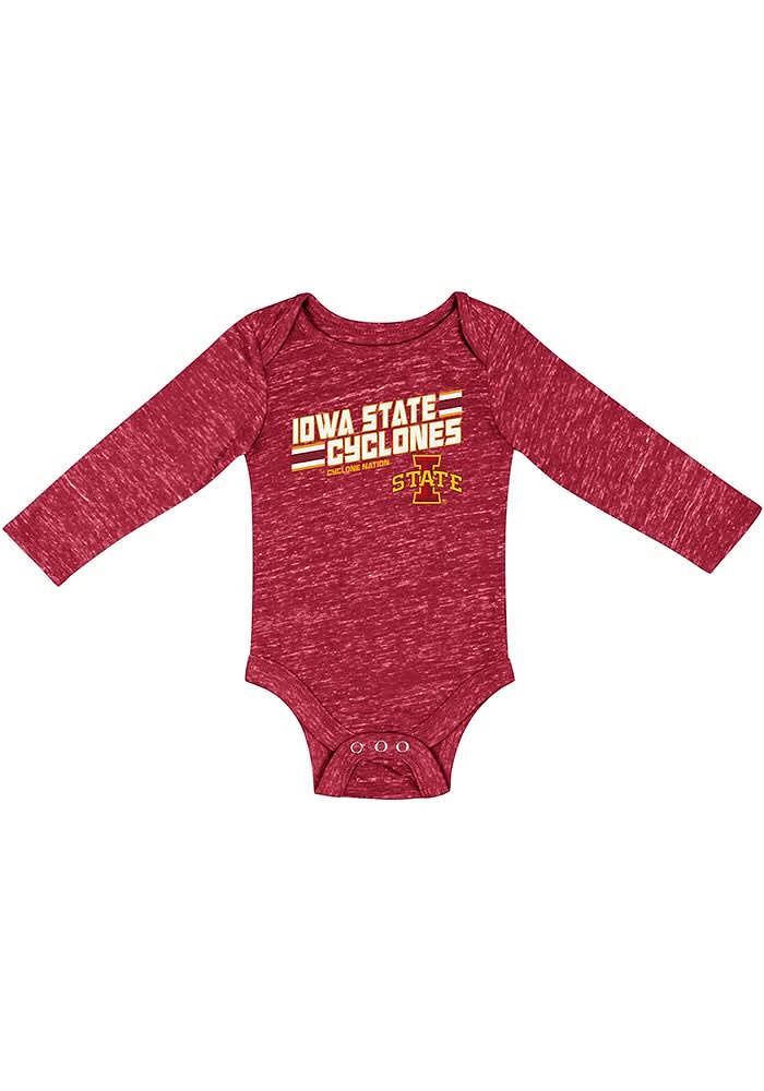 Colosseum Iowa State Cyclones Baby Cardinal Knobby Fun Long Sleeve One Piece