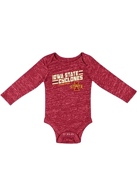 Colosseum Iowa State Cyclones Baby Cardinal Knobby Fun Long Sleeve One Piece
