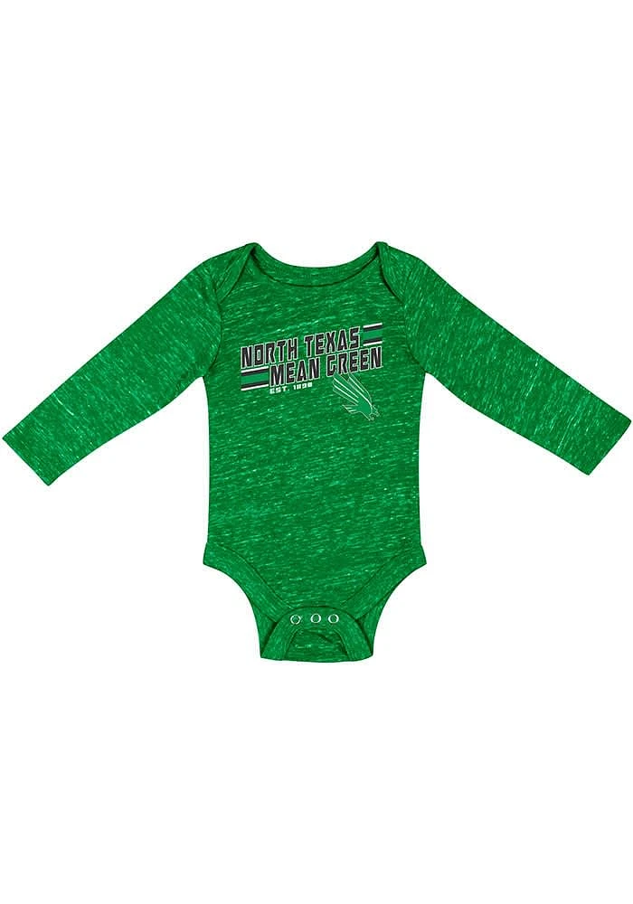 Colosseum North Texas Mean Green Baby Kelly Knobby Fun Long Sleeve One Piece