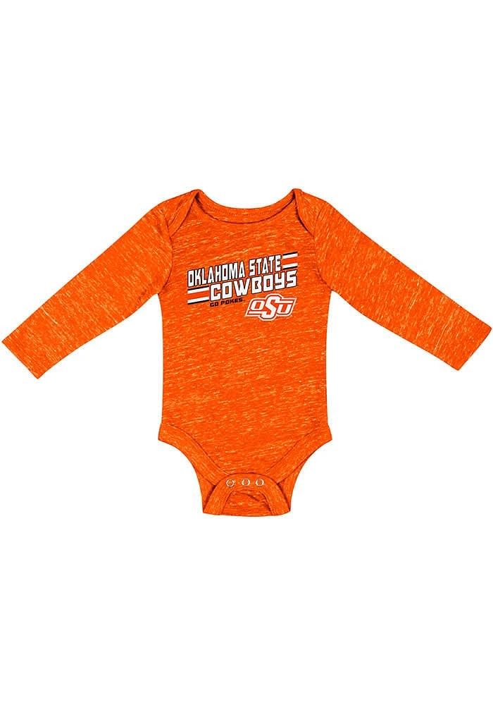 Colosseum Oklahoma State Cowboys Baby Orange Knobby Fun Long Sleeve One Piece