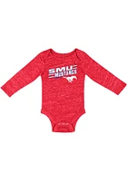 Colosseum SMU Mustangs Baby Red Knobby Fun Long Sleeve One Piece