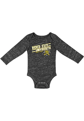 Colosseum Wichita State Shockers Baby Black Knobby Fun Long Sleeve One Piece