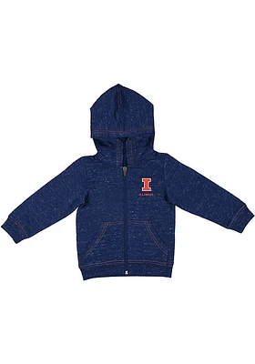 Colosseum Illinois Fighting Illini Baby SMU Knobby Long Sleeve Full Zip Sweatshirt - Navy Blue