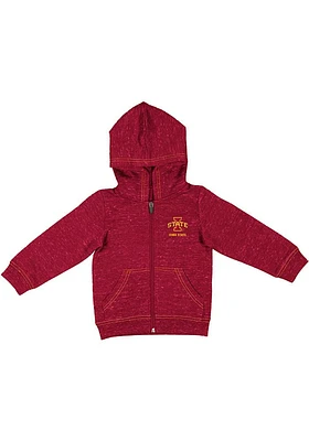 Colosseum Iowa State Cyclones Baby SMU Knobby Long Sleeve Full Zip Sweatshirt - Cardinal