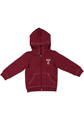 Colosseum Temple Owls Baby SMU Knobby Long Sleeve Full Zip Sweatshirt - Grey