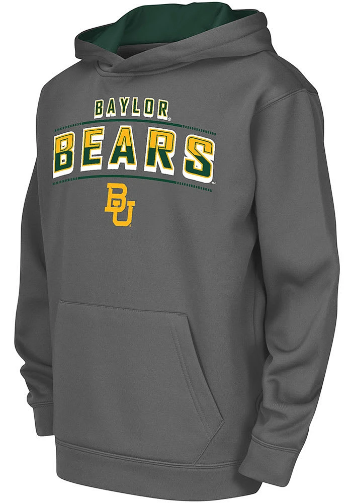 Colosseum Baylor Bears Youth Charcoal Block Name Drop Long Sleeve Hoodie