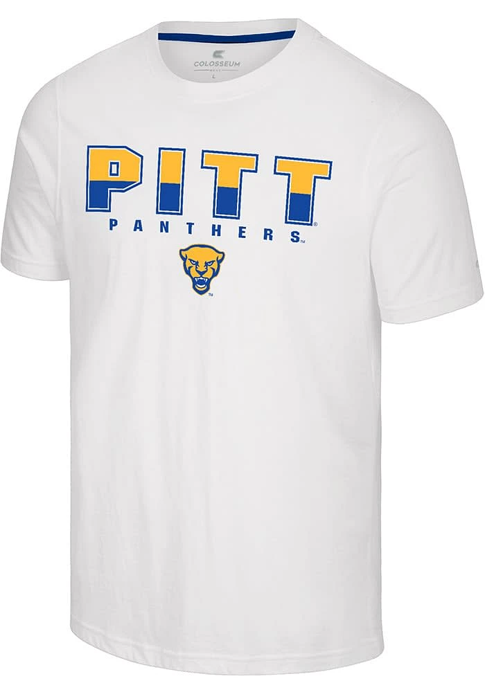 Colosseum Pitt Panthers White Crane Short Sleeve T Shirt