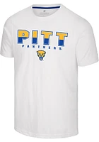 Colosseum Pitt Panthers White Crane Short Sleeve T Shirt