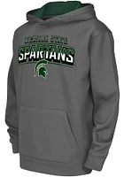 Colosseum Michigan State Spartans Youth Charcoal Block Name Drop Long Sleeve Hoodie