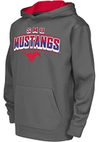 Colosseum SMU Mustangs Youth Charcoal Block Name Drop Long Sleeve Hoodie