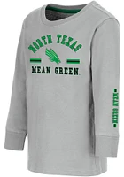 Colosseum North Texas Mean Green Toddler Grey Roof Top Long Sleeve T-Shirt