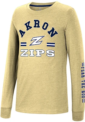 Colosseum Akron Zips Youth Gold GCC SMU Roof Long Sleeve T-Shirt