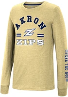 Colosseum Akron Zips Youth Gold GCC SMU Roof Long Sleeve T-Shirt