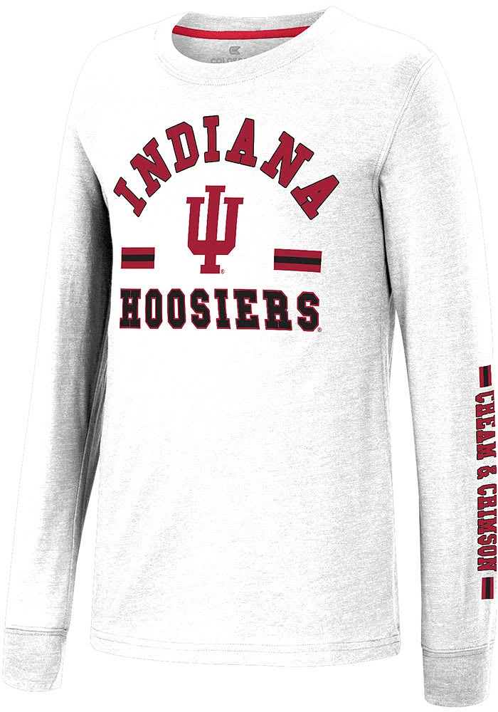 Colosseum Indiana Hoosiers Youth White GCC SMU Roof Long Sleeve T-Shirt
