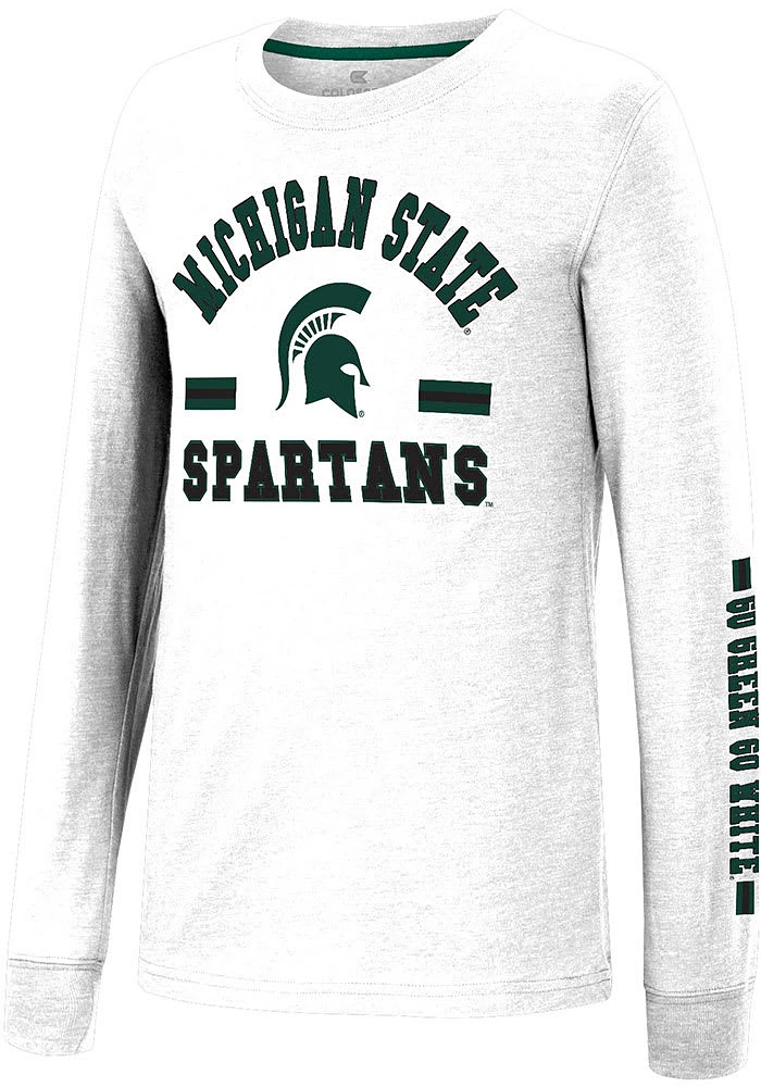 Colosseum Michigan State Spartans Youth White GCC SMU Roof Long Sleeve T-Shirt