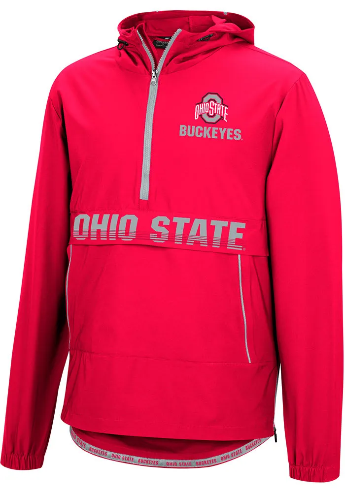 Colosseum Ohio State Buckeyes Mens Red Brandt 1/4 Zip Light Weight Jacket