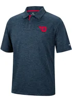 Colosseum Dayton Flyers Mens Navy Blue Tournament Short Sleeve Polo