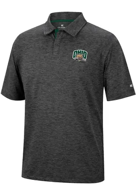 Colosseum Ohio Bobcats Mens Black Tournament Short Sleeve Polo