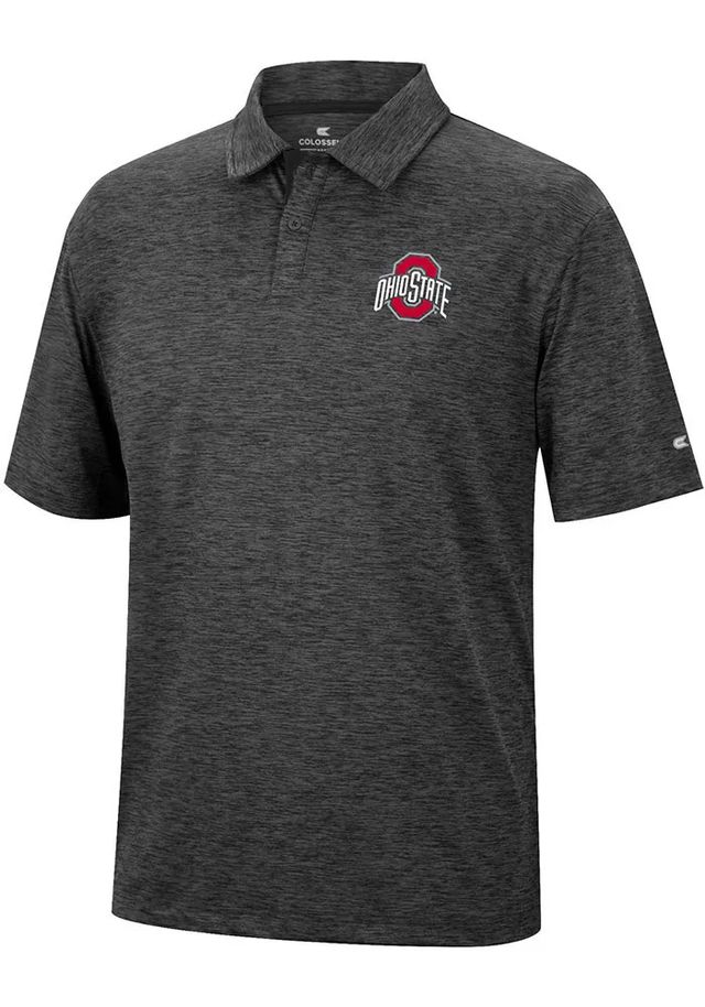 Colosseum Ohio State Buckeyes Mens Black Tournament Short Sleeve Polo