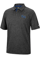 Colosseum Pitt Panthers Mens Black Tournament Short Sleeve Polo