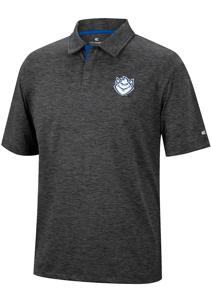 Colosseum Saint Louis Billikens Mens Black Tournament Short Sleeve Polo