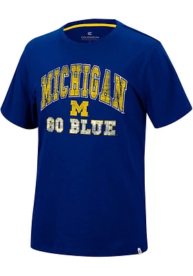 Colosseum Michigan Wolverines Blue Nice Marmot Short Sleeve T Shirt