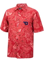 Colosseum Dayton Flyers Mens Red The Dude Short Sleeve Dress Shirt