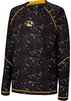 Colosseum Missouri Tigers Youth Black Gust of Wind Long Sleeve T-Shirt