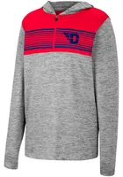 Colosseum Dayton Flyers Youth Grey Fidelity Long Sleeve Quarter Zip Shirt