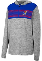 Colosseum Kansas Jayhawks Youth Grey Fidelity Long Sleeve Quarter Zip Shirt