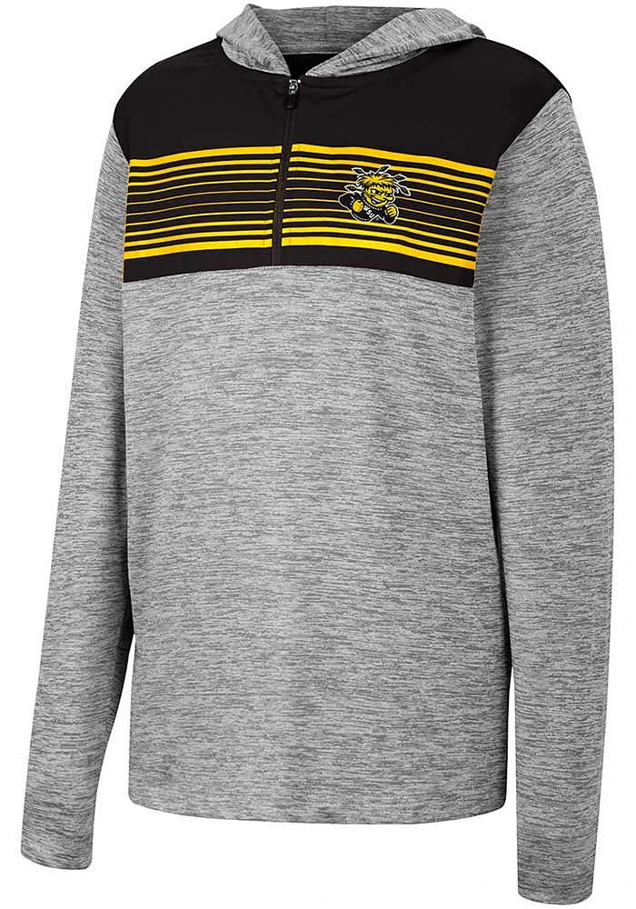 Colosseum Wichita State Shockers Youth Grey Fidelity Long Sleeve Quarter Zip Shirt
