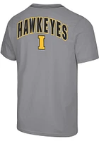 Colosseum Iowa Hawkeyes Grey Four Barrel Short Sleeve T Shirt