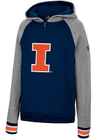 Colosseum Illinois Fighting Illini Youth Navy Blue Tuppence 1/4 Zip Long Sleeve Hoodie