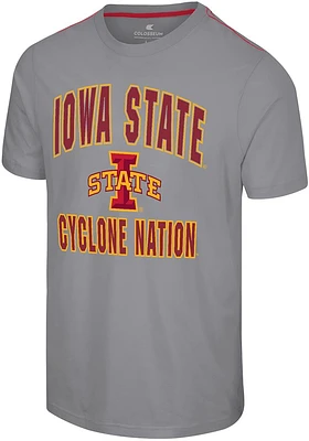 Colosseum Iowa State Cyclones Grey Four Barrel Short Sleeve T Shirt