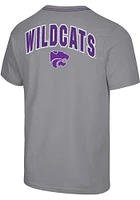 Colosseum K-State Wildcats Grey Four Barrel Short Sleeve T Shirt