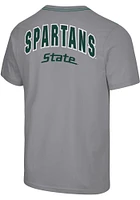 Colosseum Michigan State Spartans Grey Four Barrel Short Sleeve T Shirt