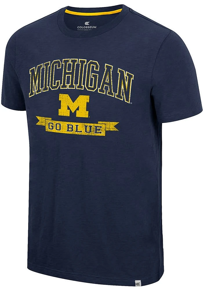 Colosseum Michigan Wolverines Blue Objection Short Sleeve T Shirt