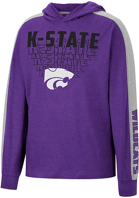 Colosseum K-State Wildcats Youth Purple Wind Changes Hooded Long Sleeve T-Shirt
