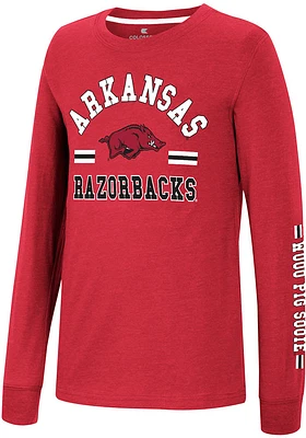 Colosseum Arkansas Razorbacks Youth Cardinal Roof Long Sleeve T-Shirt