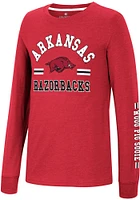 Colosseum Arkansas Razorbacks Youth Cardinal Roof Long Sleeve T-Shirt