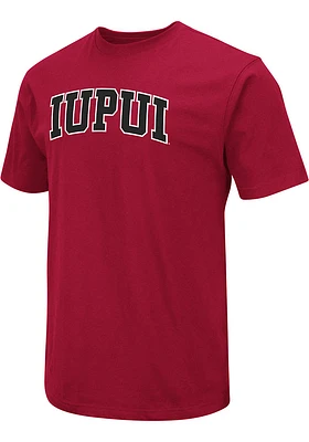Colosseum IUPUI Jaguars Crimson Arch Mascot Short Sleeve T Shirt