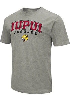 Colosseum IUPUI Jaguars Grey Arch Mascot Short Sleeve T Shirt