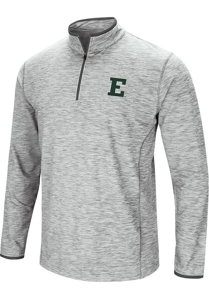 Colosseum Eastern Michigan Eagles Mens Grey Sprint Long Sleeve Qtr Zip Pullover