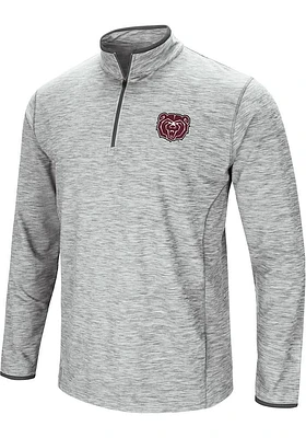 Colosseum Missouri State Bears Mens Grey Sprint Long Sleeve Qtr Zip Pullover
