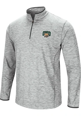 Colosseum Ohio Bobcats Mens Grey Sprint Long Sleeve Qtr Zip Pullover