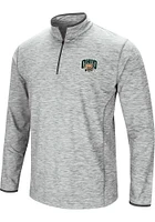 Colosseum Ohio Bobcats Mens Grey Sprint Long Sleeve Qtr Zip Pullover