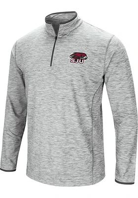 Colosseum Saint Josephs Hawks Mens Grey Sprint Long Sleeve Qtr Zip Pullover