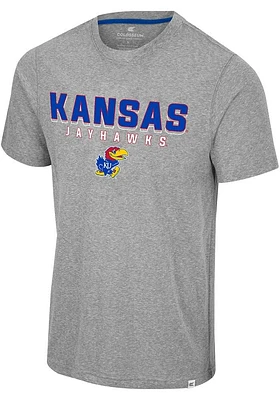 Colosseum Kansas Jayhawks Grey Yeah, You Blend Short Sleeve Fashion T Shirt
